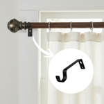 Single curtain pole mounting brackets