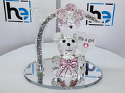 Crystal Teddy Gender Reveal Baby Shower Favour Gift Boy Girl Home Decor Presents Toys