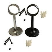 Wardrobe Rail Centre Support Bracket 25mm Round Hanging Rail Fitting Chrome or Black Metal Finish