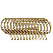 12x 30mm Strong Golden Metal Curtain Rings & Hooks with Eyelets