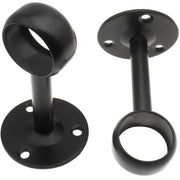 Wardrobe Rail Centre Support Bracket 25mm Round Hanging Rail Fitting Chrome or Black Metal Finish