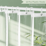 Shower Liner Bathroom Screen with Hooks Waterproof PEVA Curtain Liner for Bath & Shower Rooms Mould Resistant & Easy Clean