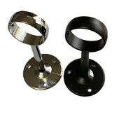 Wardrobe Rail Centre Support Bracket 25mm Round Hanging Rail Fitting Chrome or Black Metal Finish