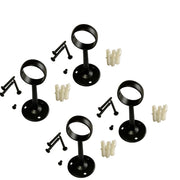 Wardrobe Rail Centre Support Bracket 25mm Round Hanging Rail Fitting Chrome or Black Metal Finish