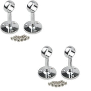 Wardrobe Rail Centre Support Bracket 25mm Round Hanging Rail Fitting Chrome or Black Metal Finish