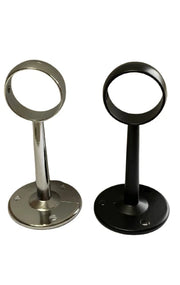 Wardrobe Rail Centre Support Bracket 25mm Round Hanging Rail Fitting Chrome or Black Metal Finish