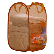 EASY OPEN HAMPER LIGHTWEIGHT MESH FABRIC LAUNDERY TOY BASKET STORAGE SIDE POCKET