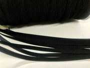 Wide Elastic Black And White Flat Braided Cord Quality Soft Sewing Trimming.