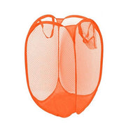 EASY OPEN HAMPER LIGHTWEIGHT MESH FABRIC LAUNDERY TOY BASKET STORAGE SIDE POCKET