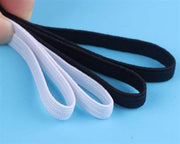 Wide Elastic Black And White Flat Braided Cord Quality Soft Sewing Trimming.