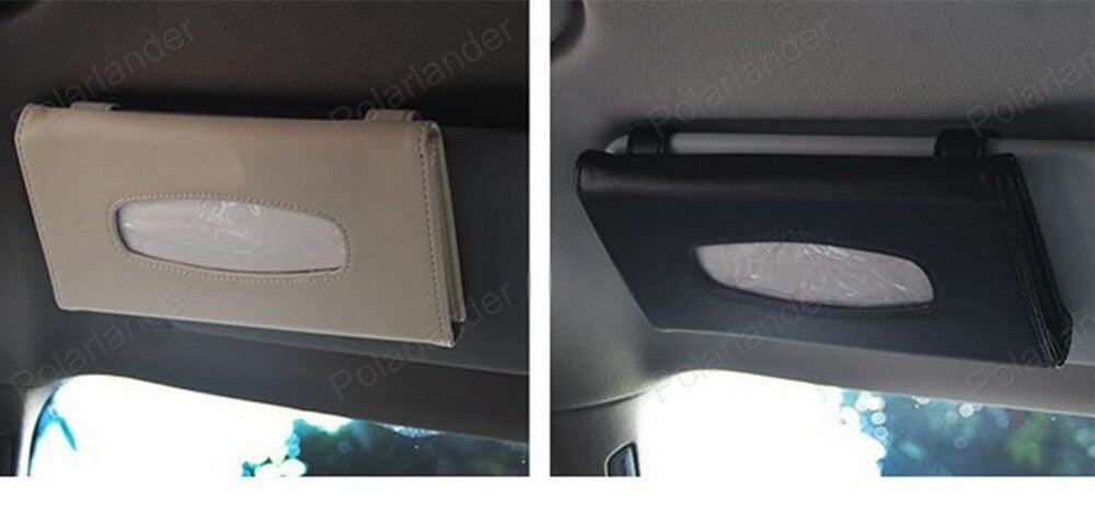 Car Sun Visor Leather Tissue Holder Vehicle Hanging PU Auto Interior F –  Homeelabador