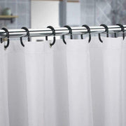 White Shower Curtains Ring Hooks Bathroom Waterproof Plastic Strong Hanger Pack of 12