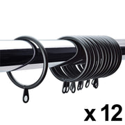 40mm Metal Curtain Rings with eyelets for curtain hooks, Pack of 12/24/48