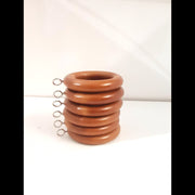 Pack of 12 Wooden Curtain Rings 38mm  with eyelets
