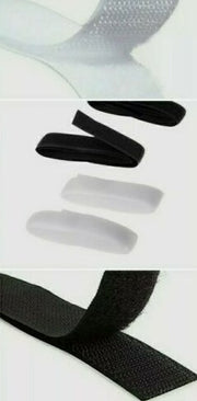 Black & White Velco Sew On Hook & Loop Sticht On Back Nylon Fabric Fastener 50cm