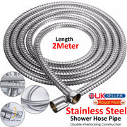 SHOWER PIPES HOSE 1.5/2.0/3.0M FLEXIBLE STAINLESS STEEL CHROME SHOWER BATHROOM.