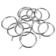 Homeelabador 45mm Strong Metal Curtain Rings with EYELETS SILVER CHROME Colour