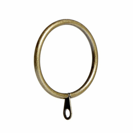 12 x 30mm Metal Curtain Rings with Eye Antique Brass Strong Curtain Pole Hooks