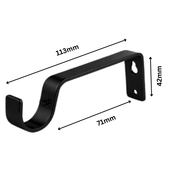 28mm Heavy Duty Metal Curtain Pole Rod Wall Bracket Holder Screw Drapery 5 color