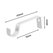 28mm Heavy Duty Metal Curtain Pole Rod Wall Bracket Holder Screw Drapery 5 color