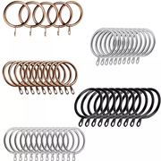 40mm Metal Curtain Rings with eyelets for curtain hooks, Pack of 12/24/48