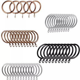 40mm Metal Curtain Rings with Eyelets for Curtain Hanging Pack of 12/24/48