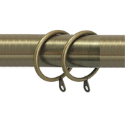 12 x 30mm Metal Curtain Rings with Eye Antique Brass Strong Curtain Pole Hooks