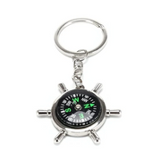 Unisex Compass Keyring Metal Car Keychain Stylish Travel Gift Key Chain Ring for Men & Women