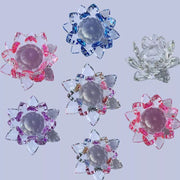 15cm Crystal Lotus Flower Ornament Large Crystal Craft Home Décor Multicolour Flowers