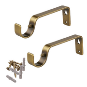 5 Pairs of 28mm Heavy Duty Metal Curtain Pole Rod Wall Bracket Holder Screw Drapery 5 color