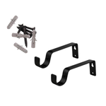 Black curtain pole bracket metal