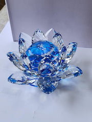 15cm Crystal Lotus Flower Ornament Large Crystal Craft Home Décor Multicolour Flowers
