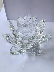 15cm Crystal Lotus Flower Ornament Large Crystal Craft Home Décor Multicolour Flowers