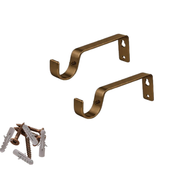 2 Pairs of 19mm Curtain Pole Rod Brackets Heavy Duty Metal Pipe Holder Wall Mount