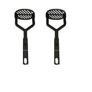 2Pcs Black Nylon Non-Stick Potato Masher & Veg Presser with Soft Grip Handle