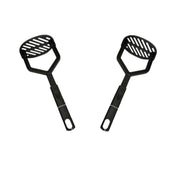 2Pcs Black Nylon Non-Stick Potato Masher & Veg Presser with Soft Grip Handle