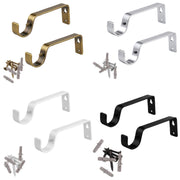 5 Pairs of Curtain Pole Brackets for 19mm / 28mm Diameter Poles Durable Metal Wall Mount Various Colours