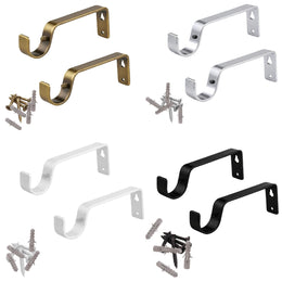 5 Pairs of Curtain Pole Brackets for 19mm / 28mm Diameter Poles Durable Metal Wall Mount Various Colours