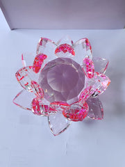 15cm Crystal Lotus Flower Ornament Large Crystal Craft Home Décor Multicolour Flowers