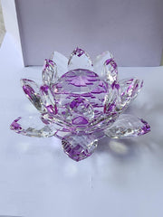 15cm Crystal Lotus Flower Ornament Large Crystal Craft Home Décor Multicolour Flowers