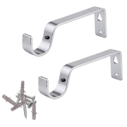 5 Pairs of 28mm Heavy Duty Metal Curtain Pole Rod Wall Bracket Holder Screw Drapery 5 color