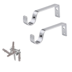Curtain pole wall brackets set