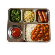 3pk Stainless Steel Thali Plates Reusable Metal Compartment Dinner Trays