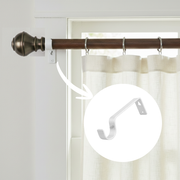 Heavy Duty Metal Curtain Pole Wall Bracket 10 Pack (5 Pairs) 19 mm White