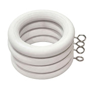 45mm Solid Wooden Curtain Rings with Eye Hooks White Curtain Pole Accessories