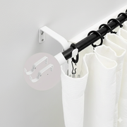 28mm Heavy Duty Metal Curtain Pole Rod Wall Bracket Holder Screw Drapery 5 color