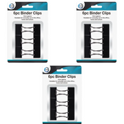 New Binder Clips Black Metal Binder Clips 6 cm Bulldog Foldback Paper Clips 18pc UK Office Stationary Home Use
