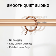 12x 30mm Copper Metal Curtain Rings & Hooks with Eyelets Strong Pole Rod Hangers