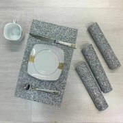 4Pcs Sparkly Crushed Diamond Table Mats Elegant Dining Table Placemats Set
