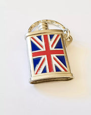 London Souvenir Collection Golden Keychains Keyrings Union Jack Flask Design